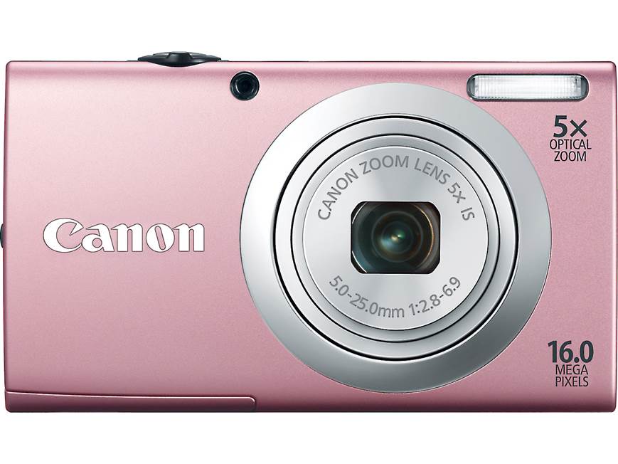 Canon PowerShot A2400 IS (Pink) 16-megapixel digital camera with