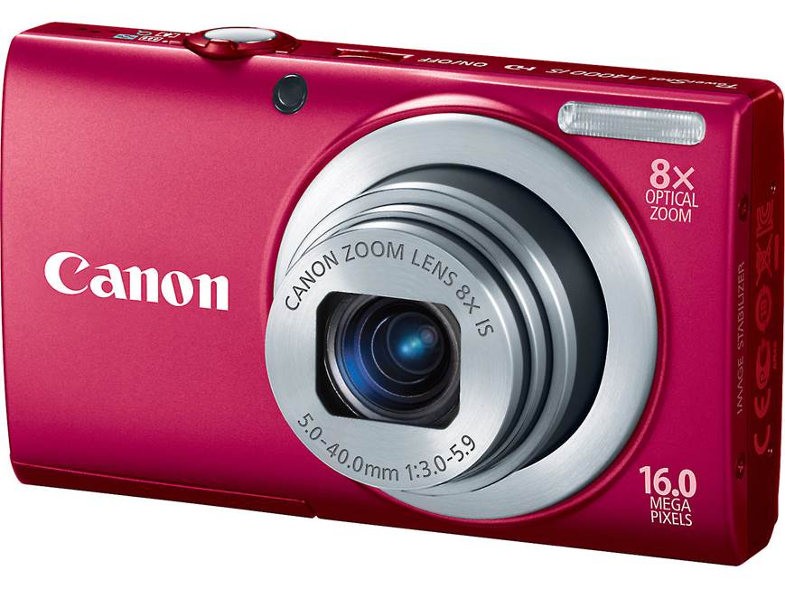 Canon PowerShot A4000 IS (Red) 16-megapixel digital camera with 8X
