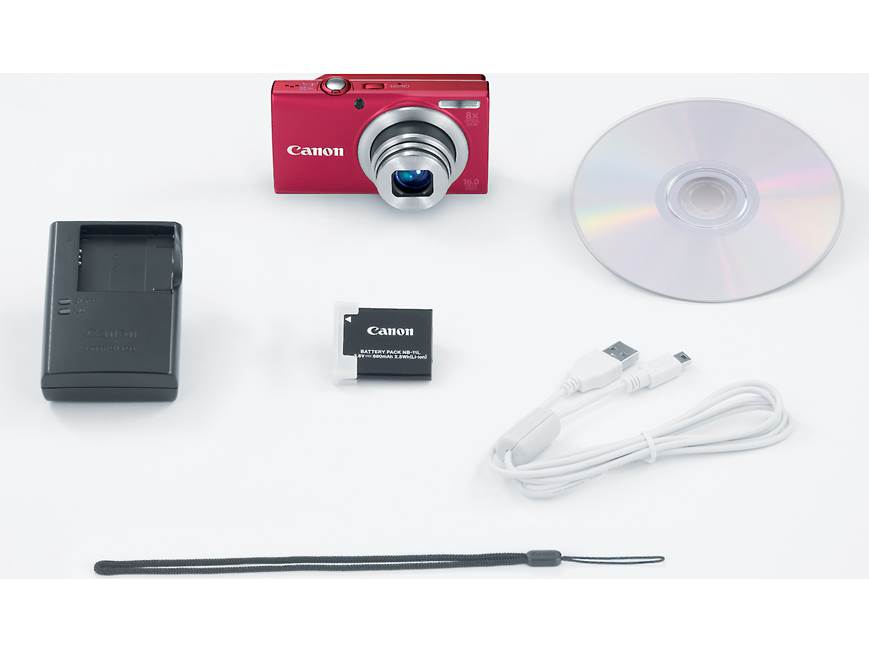 Canon PowerShot A4000 IS (Red) 16-megapixel digital camera with 8X