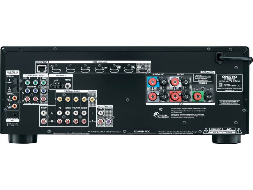 Onkyo TX-NR414 5.1-channel home theater receiver, Internet-ready