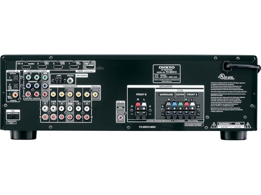 Onkyo TX-SR313 Home theater receiver with 3D-ready HDMI switching