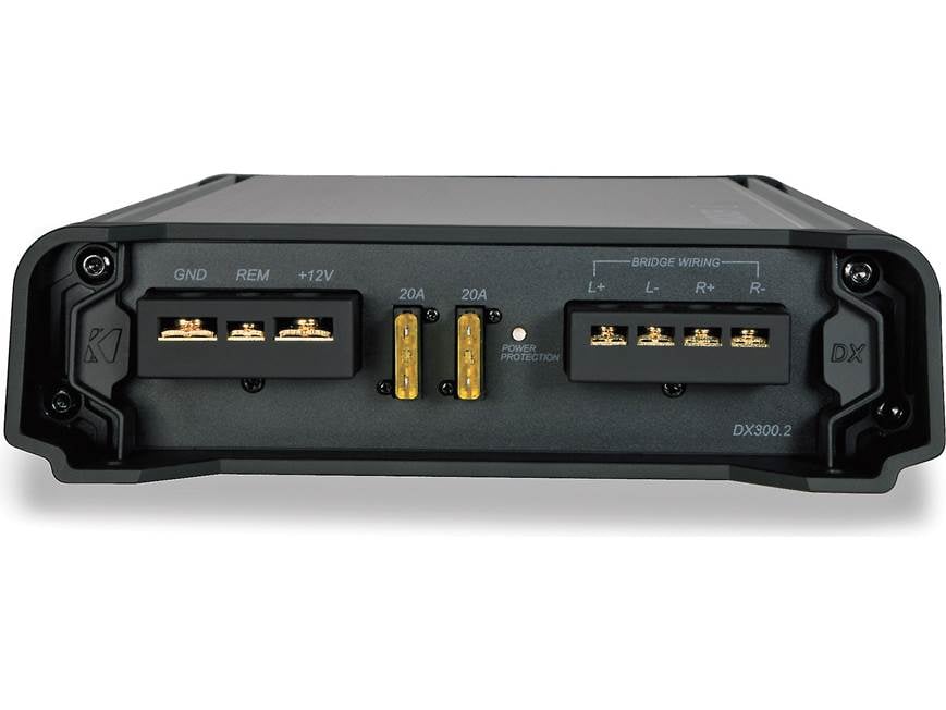Kicker 11DX300.2 2-channel car amplifier — 75 watts RMS x 2 at