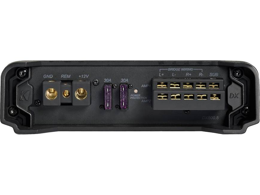 Kicker 11DX600.5 5-channel car amplifier — 40 watts RMS x 4 at 4