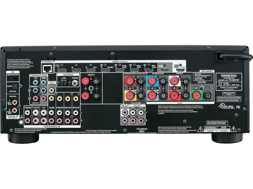Onkyo TX-NR727 7.2-channel home theater receiver with Wi-Fi® and