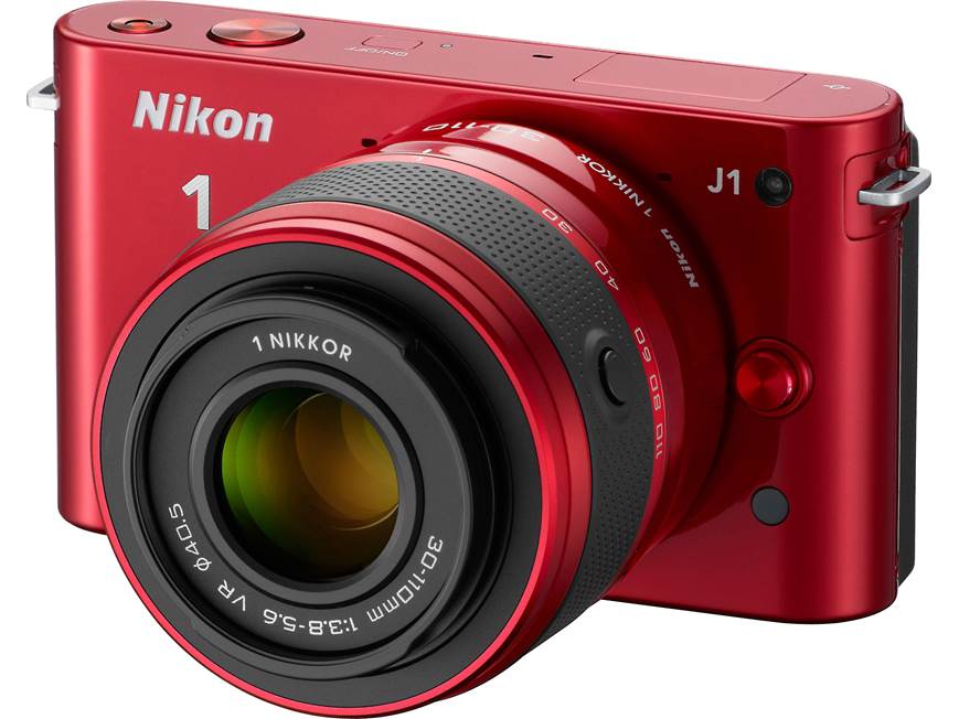 Nikon 1 J1 w/10-30mm and 30-110mm VR Lenses (Red) CX format hybrid