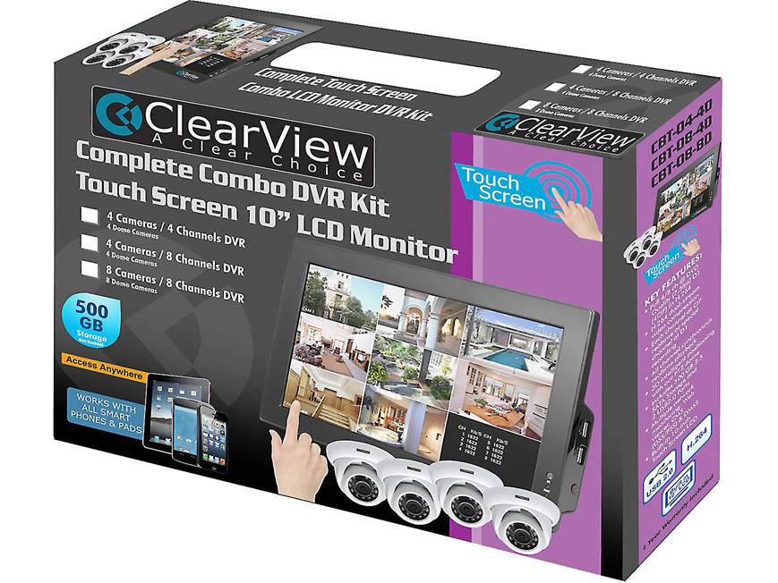 ClearView CBT-04-4D LCD Combo DVR Kit 4-camera video surveillance