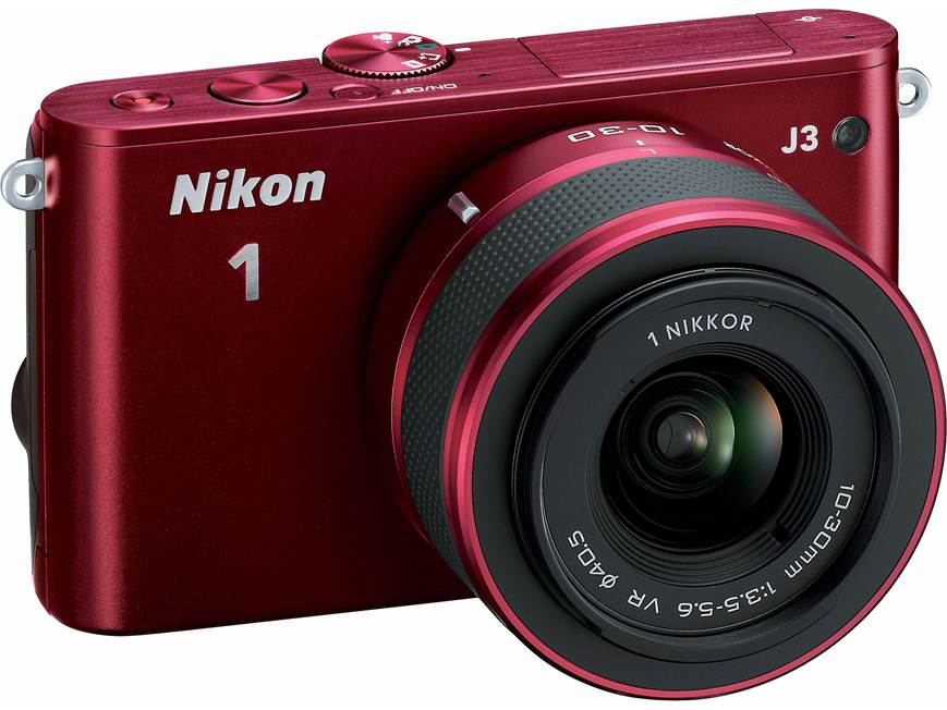 Nikon 1 J3 with Standard Zoom and Telephoto Zoom Lenses (Red) 14