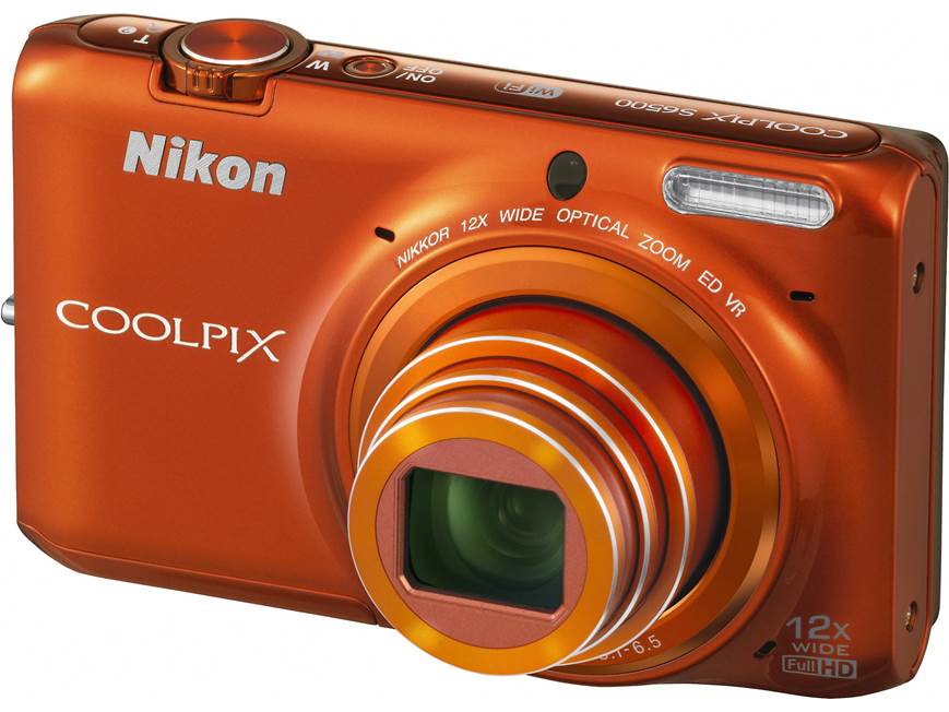 Nikon Coolpix S6500 (Orange) 16-megapixel digital camera with 12X