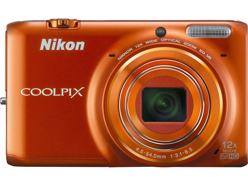 Nikon Coolpix S6500 (Orange) 16-megapixel digital camera with 12X