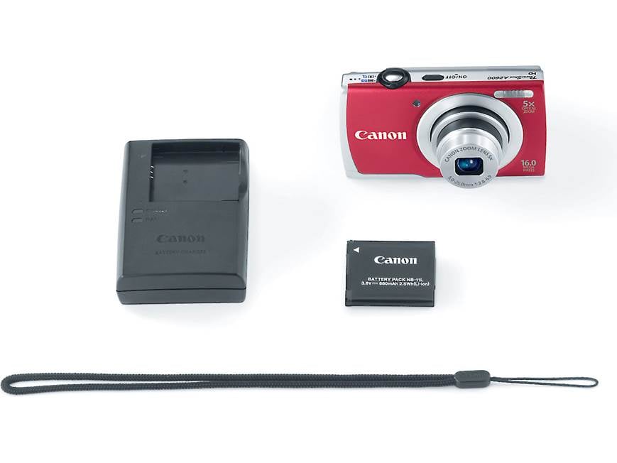 Canon PowerShot A2600 (Red) 16-megapixel digital camera with 5X