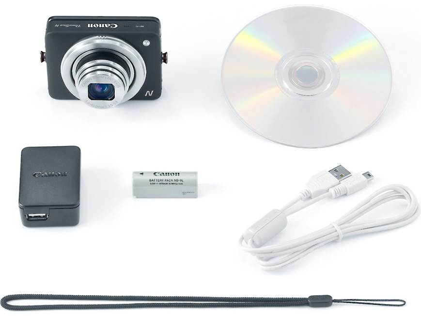 Canon PowerShot N (Black) 12-megapixel digital camera with 8X