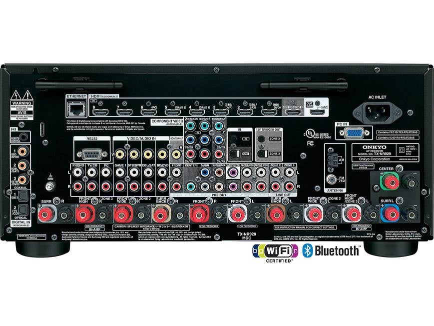 Onkyo TX-NR929 9.2-channel home theater receiver with Wi-Fi® and
