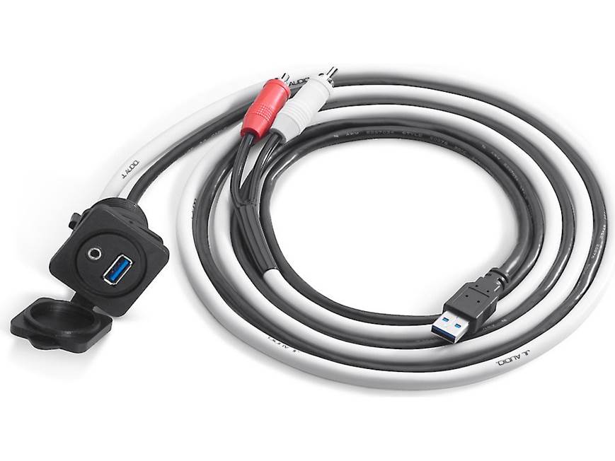 JL Audio XMC-USB/3.5MM-PNL Panel-mount combination jack with minijack ...