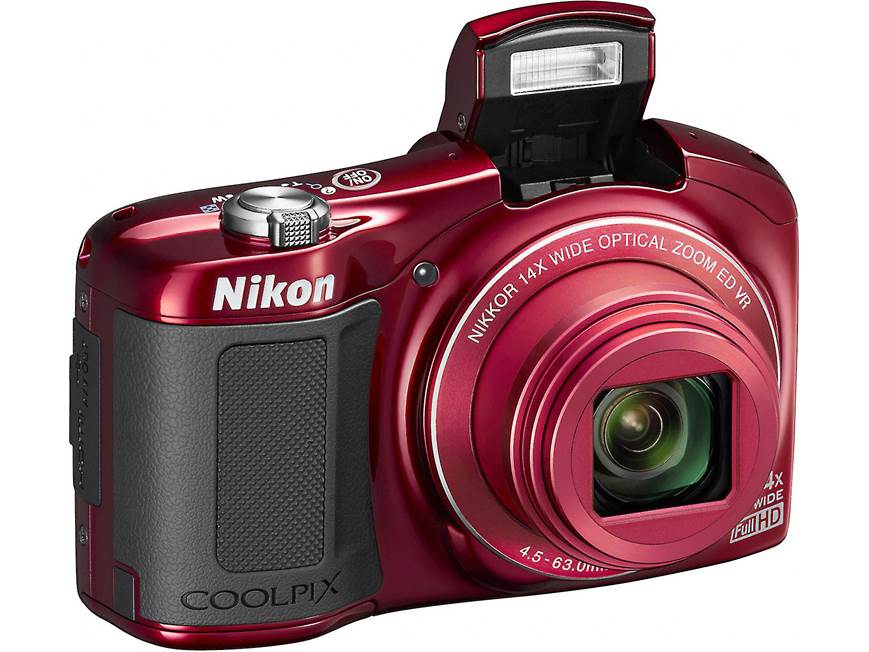 Nikon Coolpix L620 (Red) 18.1-megapixel digital camera with 14X