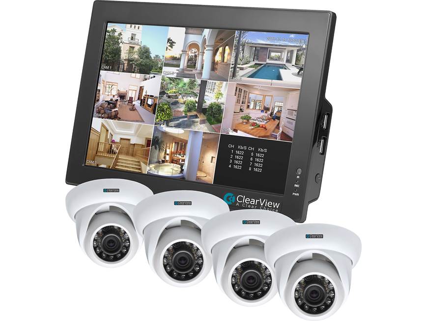 Camera Kit ビデオ監視システム ClearView CBT-08-4D LCD Combo DVR Kit 8-channel video surveillance