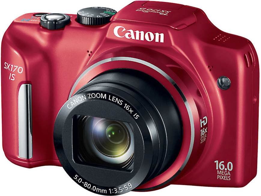 Canon PowerShot SX170 IS (Red) 16-megapixel digital camera with