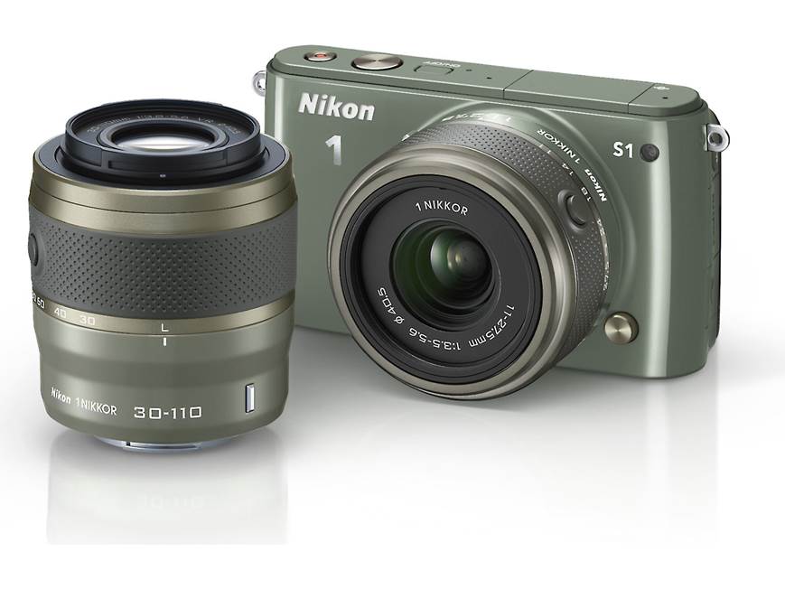 Nikon 1 S1 with Standard and Telephoto Zoom Lenses (Red) 10