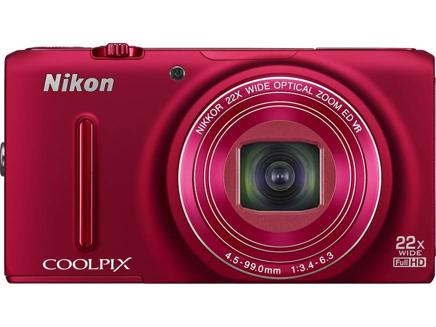 Nikon Coolpix S9500 (Red) 18.1-megapixel digital camera with 22X