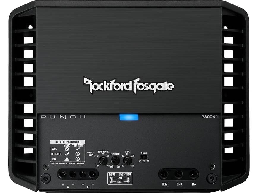 Rockford Fosgate Punch P300X1 Mono amplifier — 300 watts RMS x 1