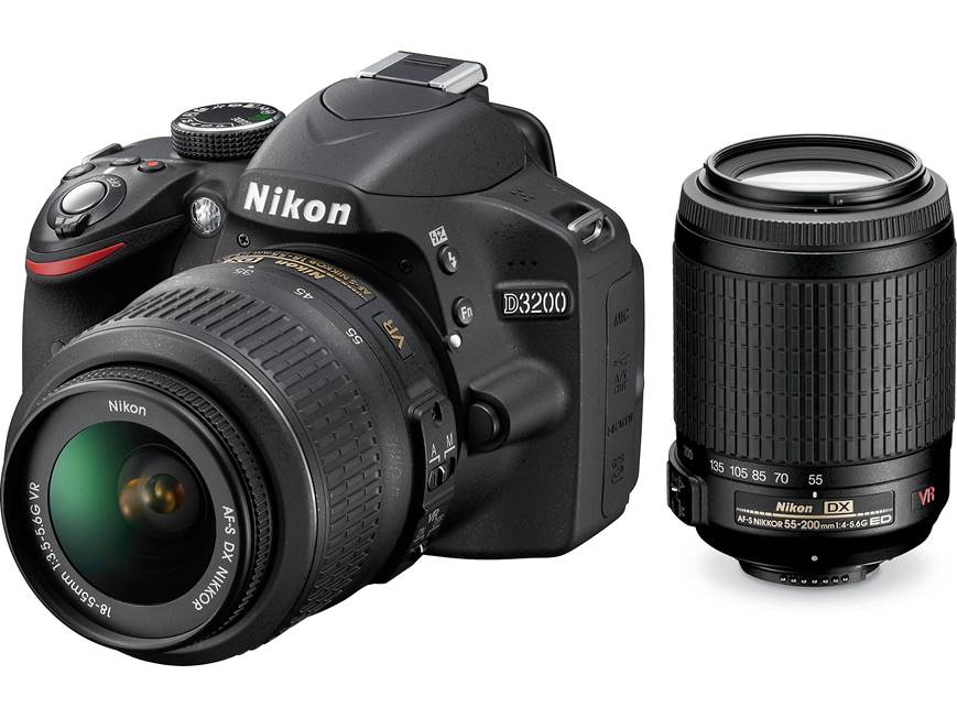 Nikon D3200 Two Lens Kit 24-megapixel DSLR with standard and