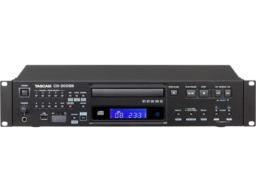 Tascam CD-200SB Rack-mountable CD player with SD/SDHC card and USB