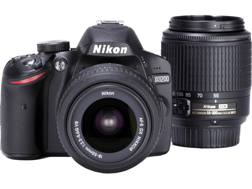 Nikon D3200 Two Lens Kit 24-megapixel DSLR with standard and