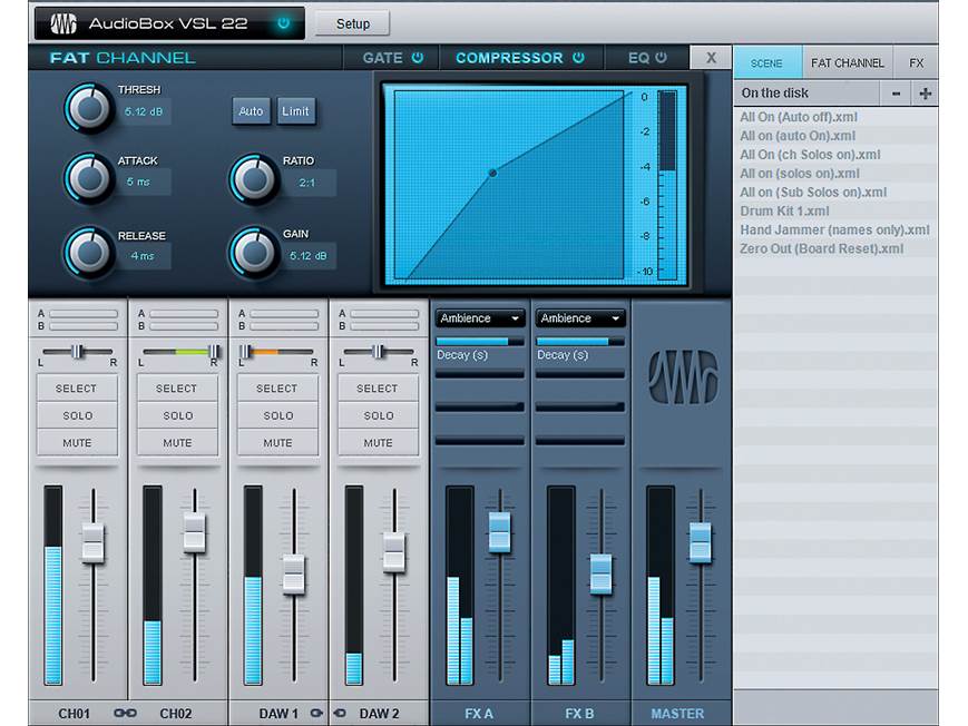 PreSonus AudioBox™ 22VSL USB 2.0 computer recording interface at