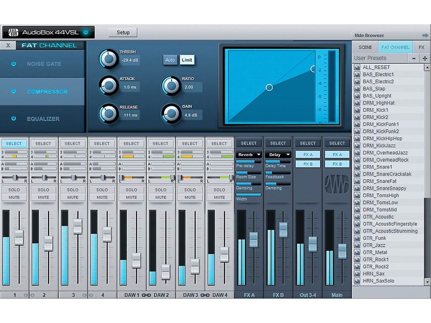 PreSonus AudioBox™ 44VSL USB 2.0 computer recording interface at