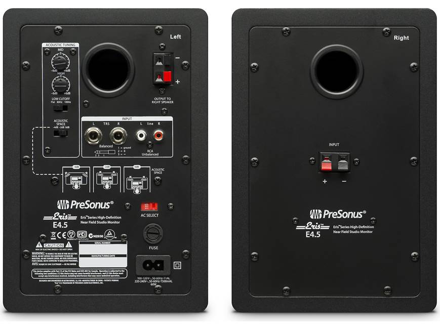 PreSonus Eris E4.5 2-way powered studio monitor with 4-1/2