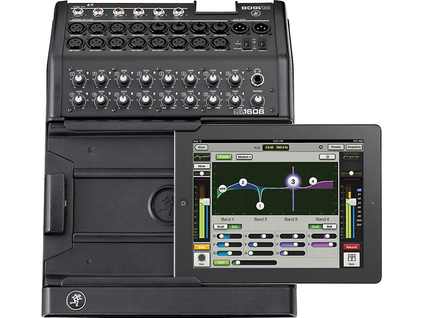 Mackie DL1608 16-channel digital live sound mixer with iPad