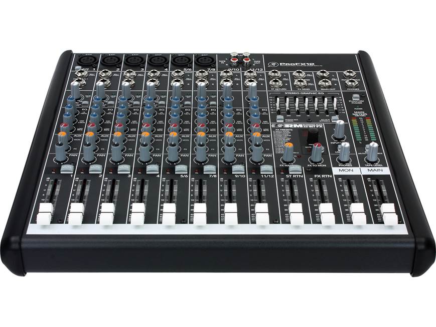 Mackie PROFX12 12-channel mixer with effects, USB connection, and
