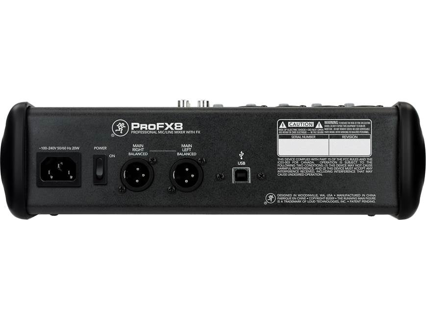 Mackie PRO FX-8 8-channel mixer with effects, USB connection, and