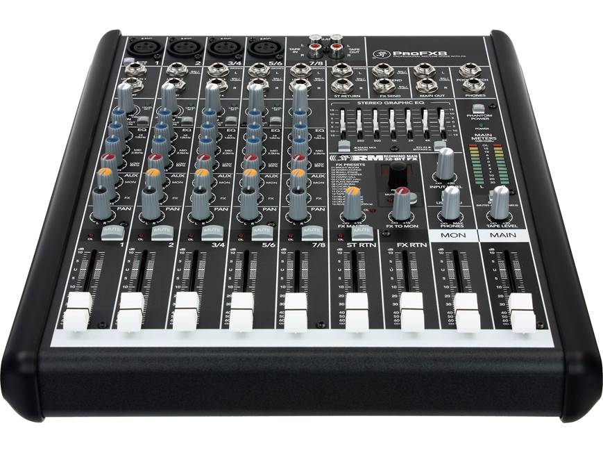 Mackie PRO FX-8 8-channel mixer with effects, USB connection, and