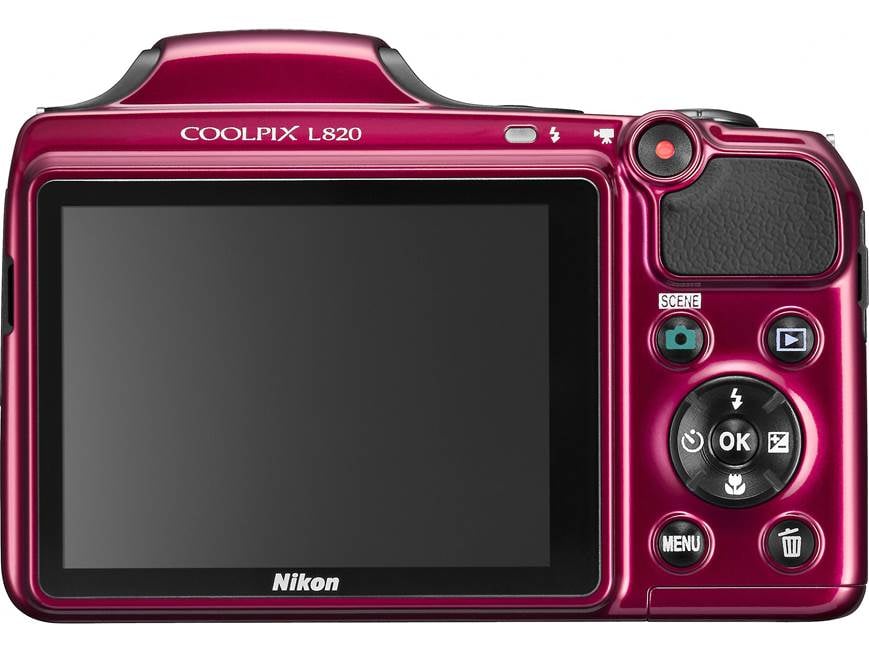 Nikon Coolpix L820 (Red) 16-megapixel digital camera with 30X