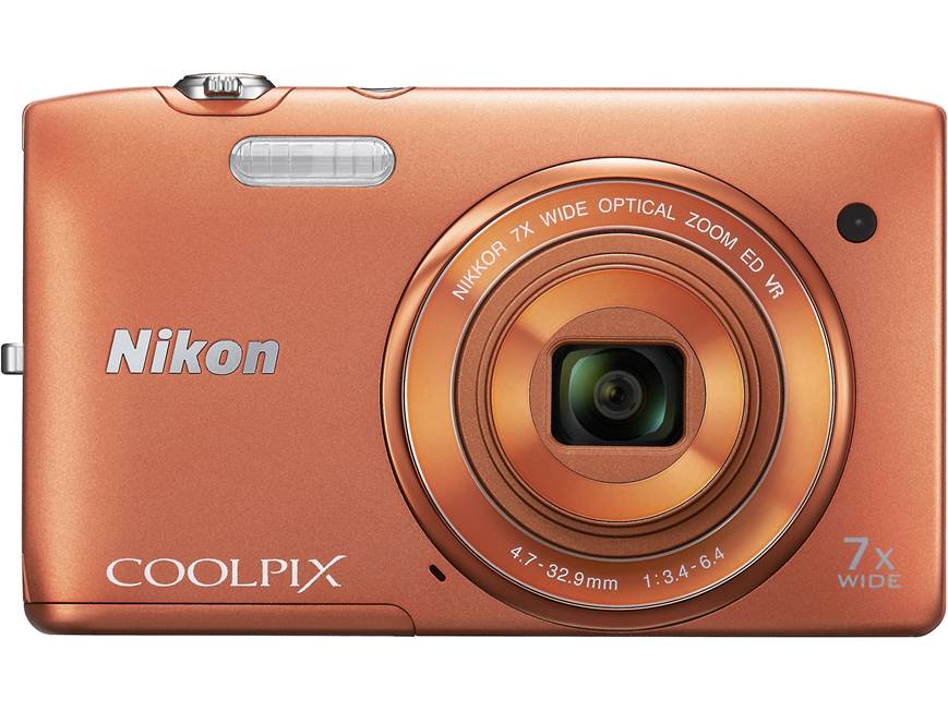 Nikon Coolpix S3500 (Orange) 20.1-megapixel digital camera with 7X