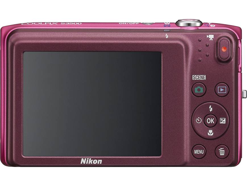 Nikon Coolpix S3500 (Pink) 20.1-megapixel digital camera with 7X