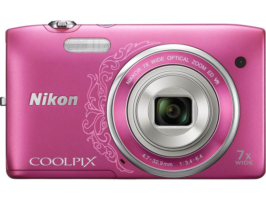 Nikon Coolpix S3500 (Pink) 20.1-megapixel digital camera with 7X