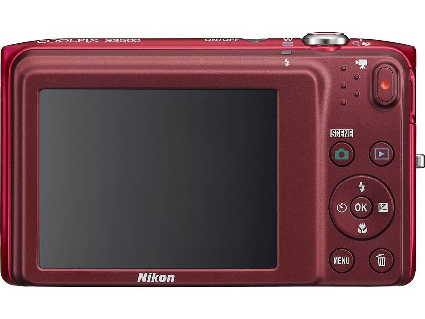 Nikon Coolpix S3500 (Red) 20.1-megapixel digital camera with 7X