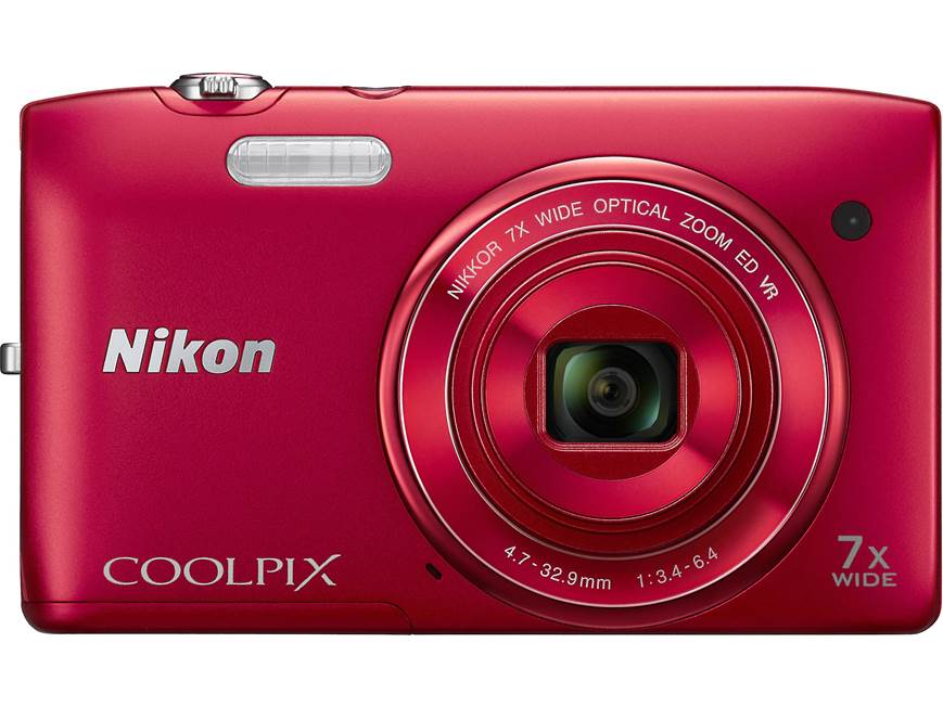 Nikon Coolpix S3500 (Red) 20.1-megapixel digital camera with 7X