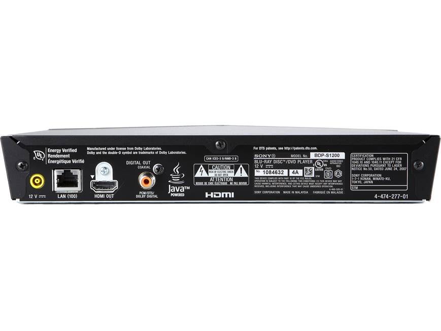 Sony BDP-S1200 Blu-ray player with networking at Crutchfield