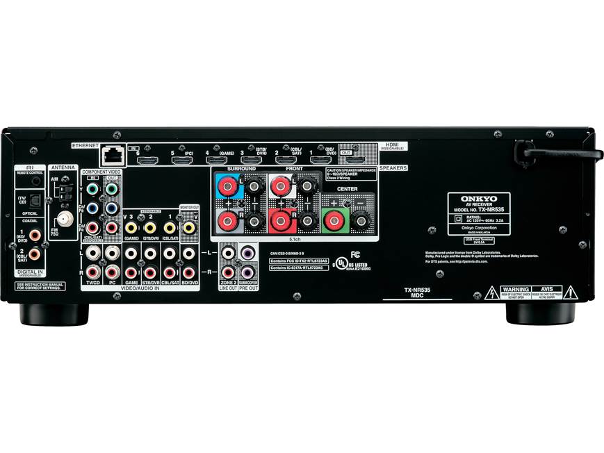 Onkyo TX-NR535 5.2-channel home theater receiver with Wi-Fi® and