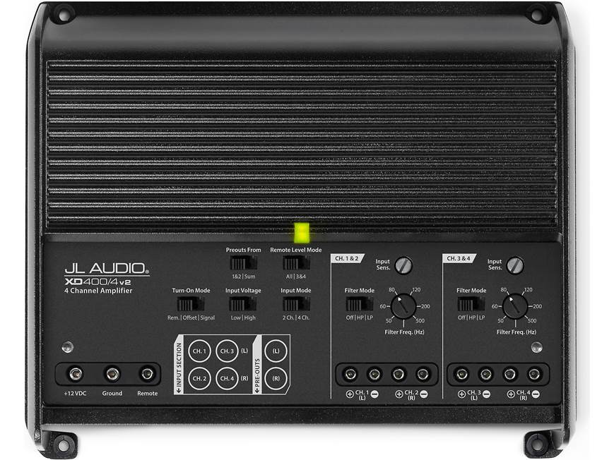 JL Audio XD400/4v2 4-channel car amplifier — 75 watts RMS x 4 at