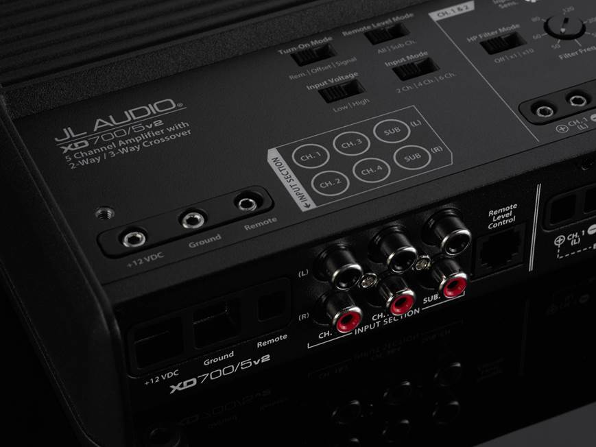 JL Audio XD700/5v2 5-channel car amplifier — 75 watts RMS x 4 at 4