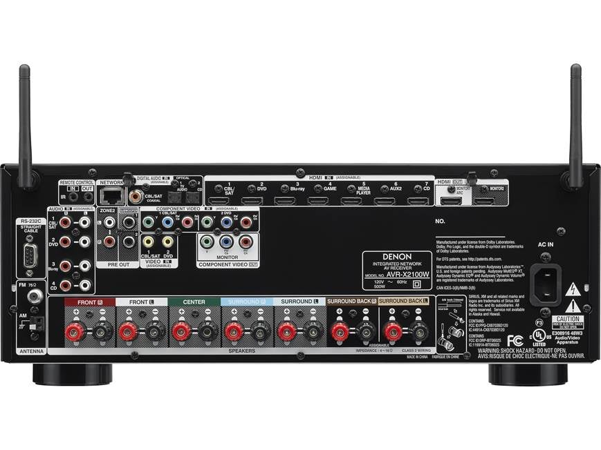 AVサラウンドレシーバー DENON AVR-X2100WK Denon AVR-X2100W IN-Command (2014 Model) 7.2-channel home theater