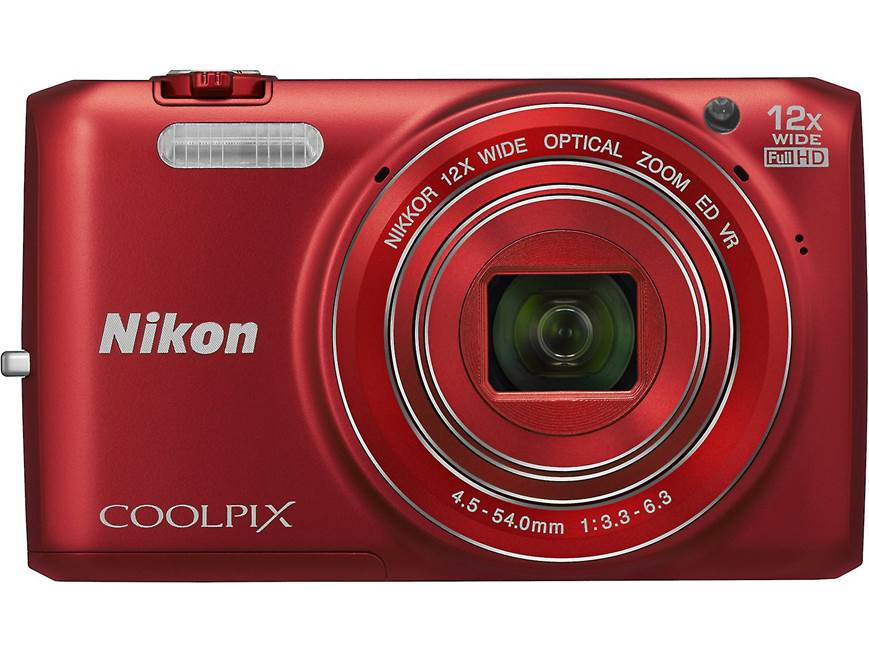Nikon Coolpix S6800 (Red) 16-megapixel digital camera with 12X