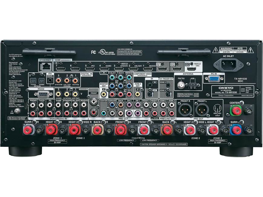 Onkyo TX-NR1030 9.2-channel home theater receiver with Wi-Fi