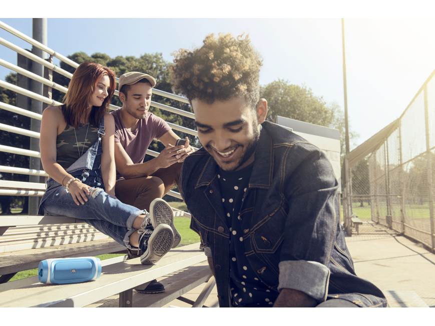JBL Charge (Blue) Portable Bluetooth® speaker and backup battery