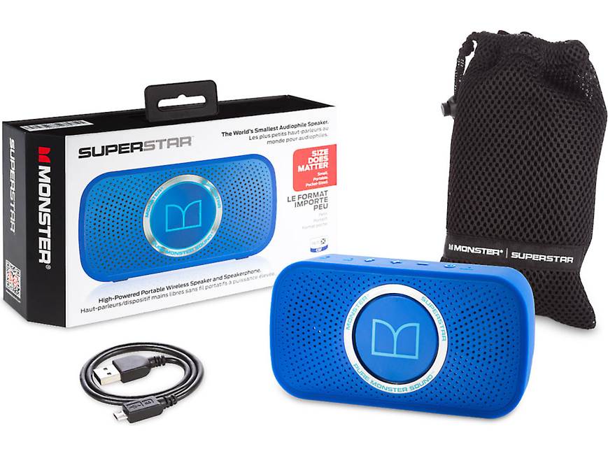 Monster SuperStar™ (Neon Blue) Portable Bluetooth® powered speaker