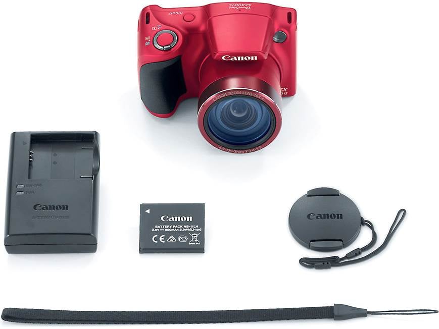 Canon PowerShot SX400 IS (Red) 16-megapixel camera with 30X zoom