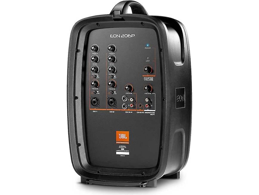 JBL EON206P 160-watt portable powered PA with 6-channel mixer at
